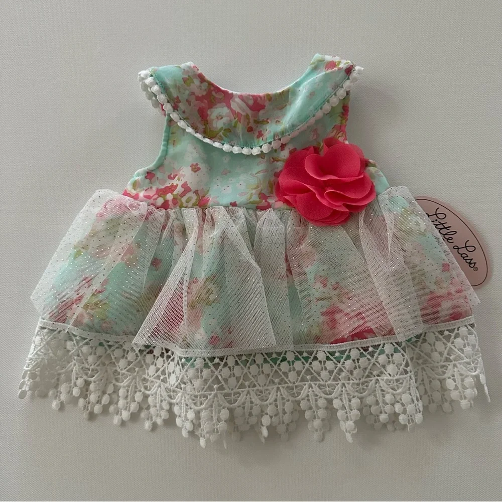 Little Lass Baby Girl 3-6 Months Top Pants Set Outfit Turquoise Sparkle Tulle - Picture 9 of 9